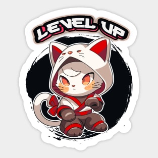 Anime Isekai Kitty Level Up! Sticker